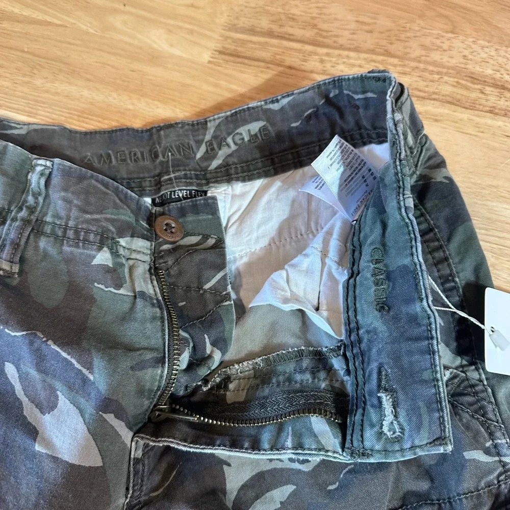 American Eagle Camo Cargo Shorts Next Level Flex Army Mens 26